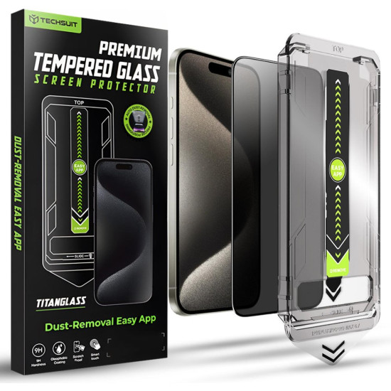 Tempered Glass iPhone 15 Pro Max Techsuit Privacy TitanGlass Full Cover Full Face Αντιχαρακτικό Γυαλί Προστασίας Απορρήτου Οθόνης - Privacy (5949419293786)