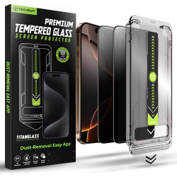 Tempered Glass iPhone 17 / 16 Pro Techsuit Privacy TitanGlass Full Cover Full Face Αντιχαρακτικό Γυαλί Προστασίας Απορρήτου Οθόνης 2 Τεμάχια - Privacy (5949419293540)