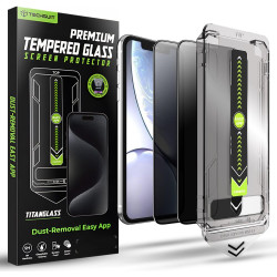 Tempered Glass iPhone 11 / XR Techsuit Privacy TitanGlass Full Cover Full Face Αντιχαρακτικό Γυαλί Προστασίας Απορρήτου Οθόνης 2 Τεμάχια - Privacy (5949419293700)
