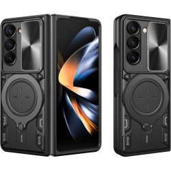 Θήκη Samsung Galaxy Z Fold5 Techsuit CamGuard Pro με Κάλυμμα για την Κάμερα & Μεταλλικό KickStand - Black (5949419195592)