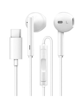 Handsfree Ακουστικά Official Huawei CM33 Ενσύρματα με Type-C & Τεχνολογία ANC Ακύρωσης Θορύβου - White (55030088)