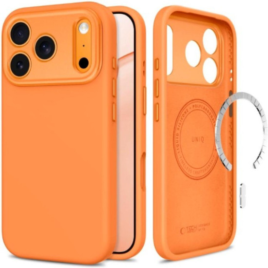 Θήκη iPhone 18 Pro / 17 Pro Tech-Protect Uniq MagSafe CC Σιλικόνης με MagSafe - Cosmic Orange (5906302341313)