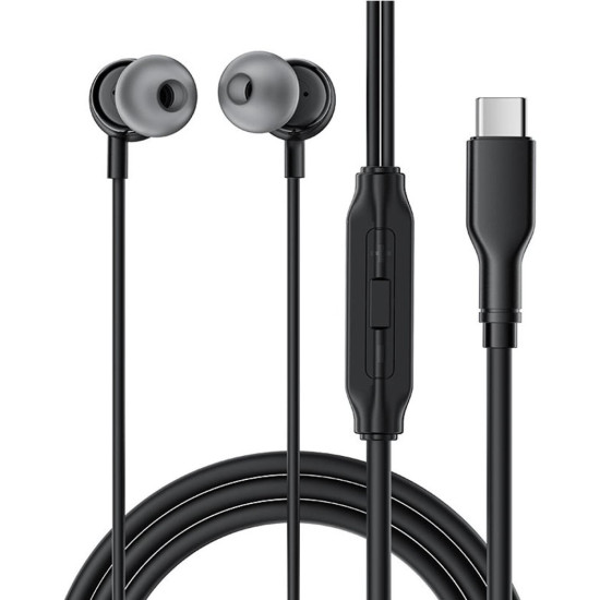 Handsfree Ακουστικά Acefast L8 Wired Earphones with Mic Ενσύρματα με Type-C - Black (6974316284949)
