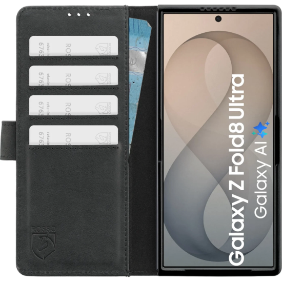 Θήκη Samsung Galaxy Z Fold8 Ultra Rosso Deluxe Δερμάτινο Πορτοφόλι - Black (8719246618031)