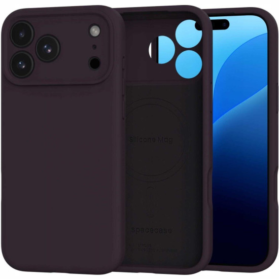Θήκη iPhone 18 Pro Max / 17 Pro Max Spacecase Silicone Mag Case Σιλικόνης με MagSafe - Dark Cherry (5905719143282)
