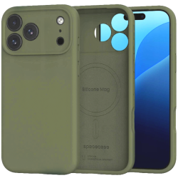 Θήκη iPhone 18 Pro / 17 Pro Spacecase Silicone Mag Case Σιλικόνης με MagSafe - Olive Green (5905719143237)