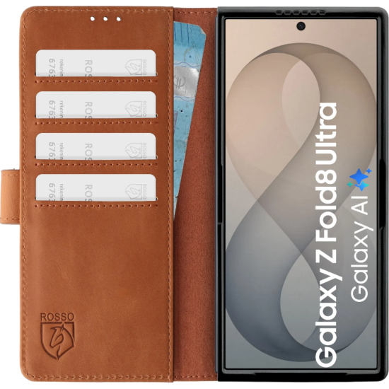 Θήκη Samsung Galaxy Z Fold8 Ultra Rosso Deluxe Δερμάτινο Πορτοφόλι - Brown (8719246618048)