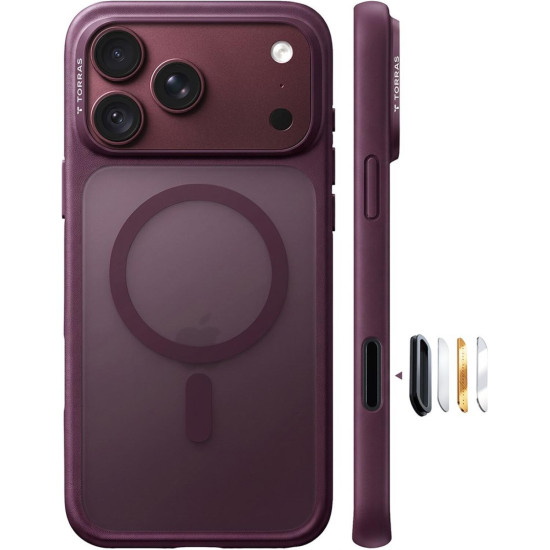 Θήκη iPhone 18 Pro / 17 Pro Torras Guardian Mag Hμιδιάφανη Ανθεκτική με MagSafe - Purple (6942765591543)
