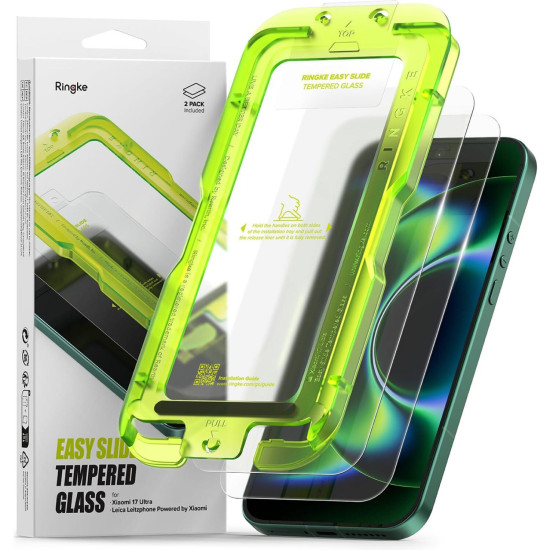 Tempered Glass Xiaomi 17 Ultra Ringke Easy Slide Αντιχαρακτικό Γυαλί Προστασίας Οθόνης 2 Τεμάχια - Clear (8800328818996)