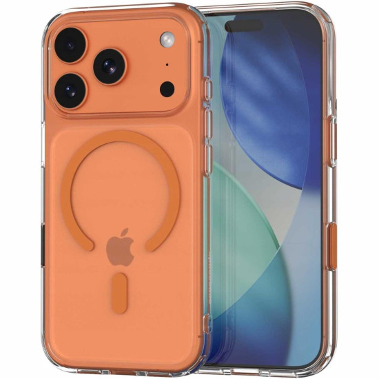 Θήκη iPhone 18 Pro / 17 Pro Spacecase Clear MagSafe Σκληρή Διάφανη με MagSafe - Orange (5905719144166)