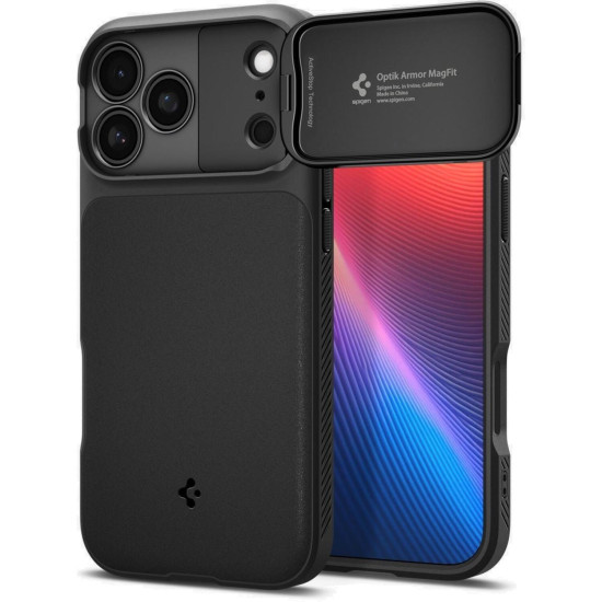 Θήκη iPhone 18 Pro Max / 17 Pro Max Spigen Optik Armor MagFit Ανθεκτική με MagSafe & Κάλυμμα Κάμερας - Black (ACS09900)