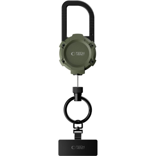 Λουράκι Ασφαλείας Κινητού Tech-Protect ATH03 UrbanLoop Anti Theft Holder Μεταλλικό Αντικλεπτικό με Μπρελόκ - Military Green (5906302342624)
