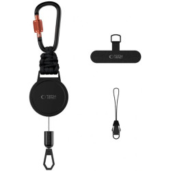 Λουράκι Ασφαλείας Κινητού Tech-Protect ATH04 UrbanLoop Anti Theft Holder Αντικλεπτικό με Μπρελόκ - Black / Orange (5906302342693)