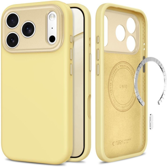 Θήκη iPhone 18 Pro / 17 Pro Tech-Protect Uniq MagSafe CC Σιλικόνης με MagSafe - Mellow Yellow (5906302342020)
