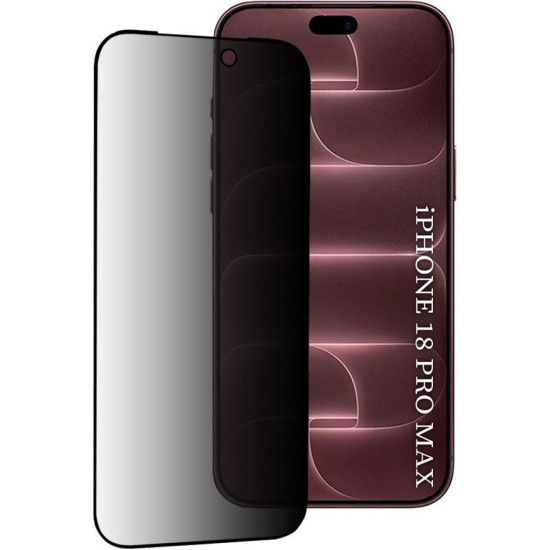 Tempered Glass iPhone 18 Pro Max Techsuit 111D Privacy Full Glue Full Face Αντιχαρακτικό Γυαλί Προστασίας Απορρήτου Οθόνης - Black (5949419379312)