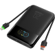PowerBank Veger W1211A Fuerza 10 με Ψηφιακή Οθόνη & 1 x Θύρα USB-A / 1 x Θύρα Type-C / 1 x Καλώδιο Type-C / 1 x Καλώδιο Lightning 20W 10.000mAh - Black (6977525753633)