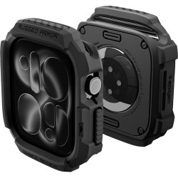Θήκη Apple Watch 12 46mm Spigen Rugged Armor Ανθεκτική Σιλικόνης - Matte Black (ACS11886)