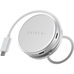 Αντάπτορας Satechi OntheGo 5-in-1 Multiport Adapter Μαγνητικό MagSafe Type-C (male) σε 1 x Type-C 60W / 1 x Type-C 3.2 5Gbps / 1 x USB-A 3.2 5Gbps / 1 x SD / 1 x HDMI 4K - Silver (ST-POTG5S)