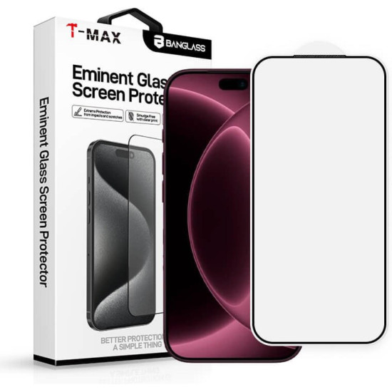 Tempered Glass iPhone 18 Pro T-Max Premium Full Glue Αντιχαρακτικό Γυαλί Προστασίας Οθόνης - Black (5206015088261)