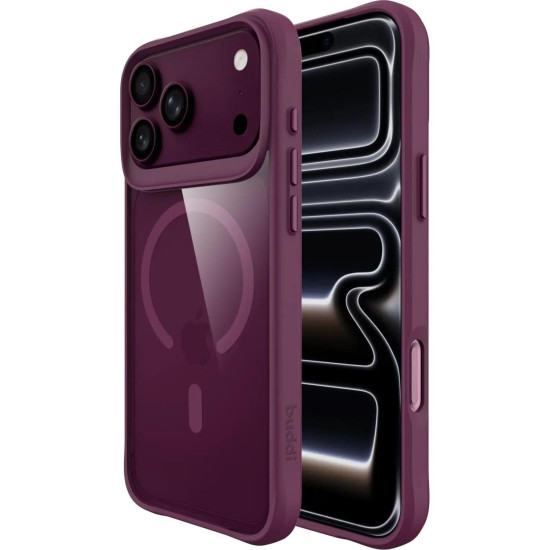 Θήκη iPhone 18 Pro Max Buddi Hybrid Σκληρή Διάφανη με MagSafe - Matched Red (8719246607509)