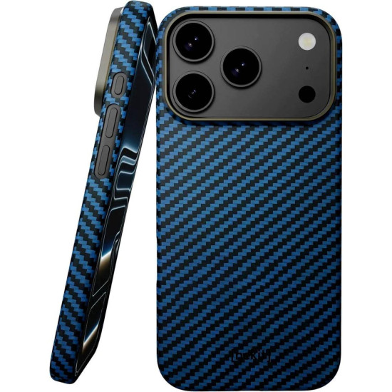 Θήκη iPhone 18 Pro Max Nekit Fiber Σκληρή με MagSafe Aramid Fiber 1mm 1500D Kevlar - Blue (8719246610233)