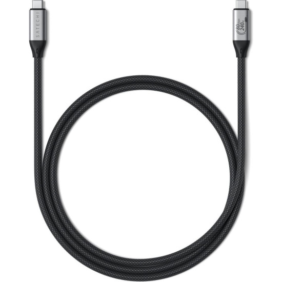 Καλώδιο Type-C Satechi USB4 V2 Pro σε Type-C Βίντεο 8K@120Hz / Φόρτισης 240W και Μεταφοράς Δεδομένων 80Gbps 120cm - Black (ST-YU4120K)