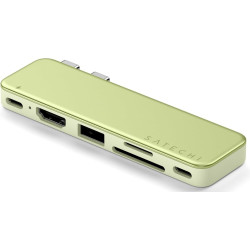 Αντάπτορας Satechi USB-C Snap Hub Dual Type-C (male) σε 1 x Type-C 45W / 1 x Type-C 3.2 5Gbps / 1 x USB-A 3.2 5Gbps / 1 x SD & Micro SD / 1 x HDMI 4K - Citrus (ST-HUSNY)