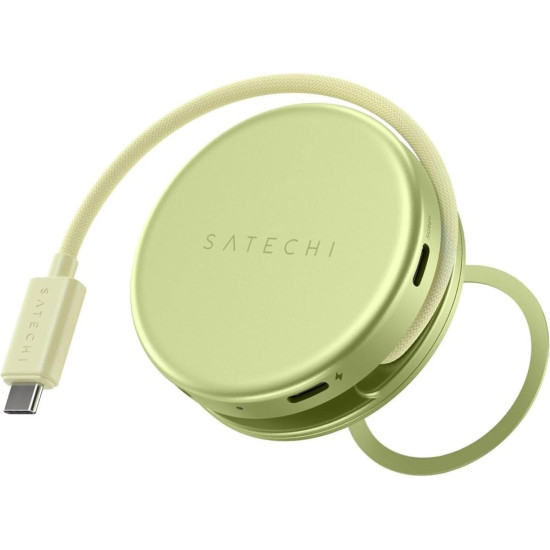 Αντάπτορας Satechi OntheGo 5-in-1 Multiport Adapter Μαγνητικό MagSafe Type-C (male) σε 1 x Type-C 60W / 1 x Type-C 3.2 5Gbps / 1 x USB-A 3.2 5Gbps / 1 x SD / 1 x HDMI 4K - Citrus (ST-POTG5Y)