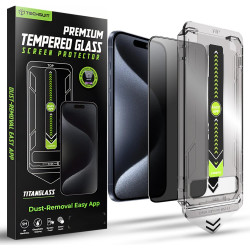 Tempered Glass iPhone 15 Pro Techsuit Privacy TitanGlass Full Cover Full Face Αντιχαρακτικό Γυαλί Προστασίας Απορρήτου Οθόνης - Privacy (5949419293809)