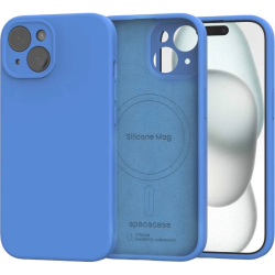 Θήκη iPhone 15 Spacecase Silicone Mag Case Σιλικόνης με MagSafe - Blue (5905719142704)