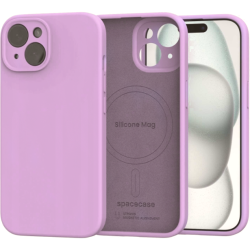 Θήκη iPhone 15 Spacecase Silicone Mag Case Σιλικόνης με MagSafe - Lavender (5905719142742)