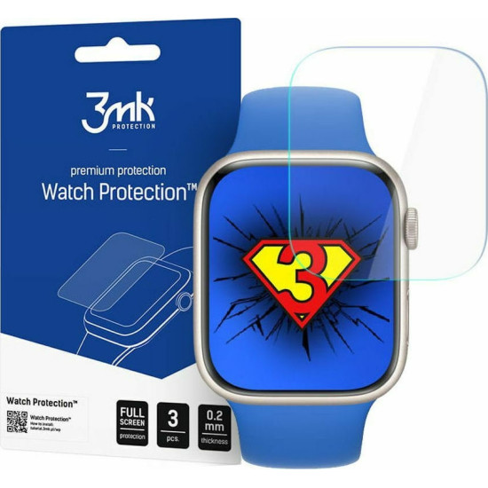 3MK ARC Screen Protector - Μεμβράνη Προστασίας Οθόνης Apple Watch 9 / 8 / 7 45mm - 3 Τεμάχια (5903108443722)