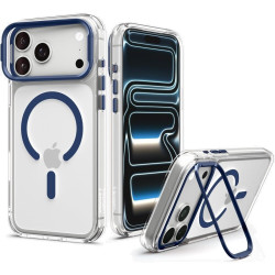 Θήκη iPhone 18 Pro Max / 17 Pro Max Spigen Ultra Hybrid Optik S MagFit Ανθεκτική Σκληρή με MagSafe & KickStand - Clear / Deep Blue (ACS11909)