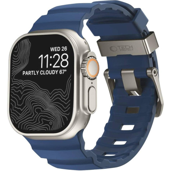 Λουράκι Apple Watch Ultra/SE/12/11/10/9/8/7/6/5/4 (49/46/45/44mm) Tech-Protect Motion Λουράκι Σιλικόνης - Nautical Blue (5906302399093)