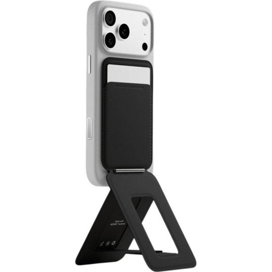 Universal Θήκη Moft Movas Snap Tripod MagSafe Πορτοφόλι για Κάρτες με Αναδιπλούμενη Βάση / Τρίποδο - Jet Black (MS027W-1-ME-JTBK)