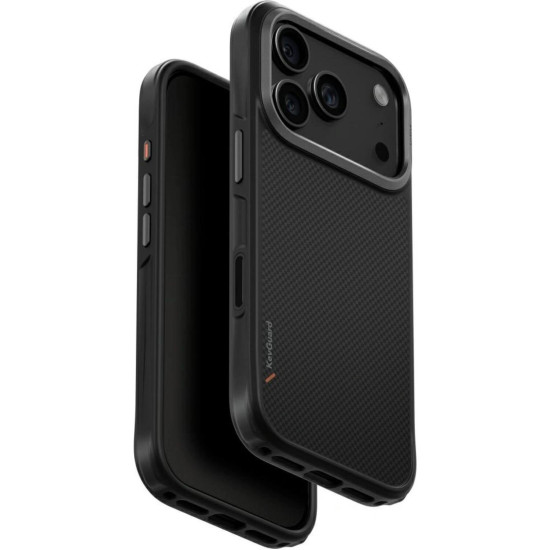 Θήκη iPhone 17 Pro Uniq Keva Ανθεκτική Aramid Fiber με MagSafe - Carbon Black (‎UNIQ-IP6.3P(2025)-KEVAMCBLK)