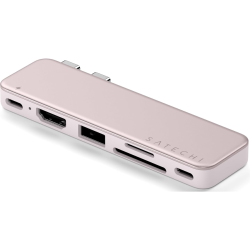 Αντάπτορας Satechi USB-C Snap Hub Dual Type-C (male) σε 1 x Type-C 45W / 1 x Type-C 3.2 5Gbps / 1 x USB-A 3.2 5Gbps / 1 x SD & Micro SD / 1 x HDMI 4K - Blush (ST-HUSNP)