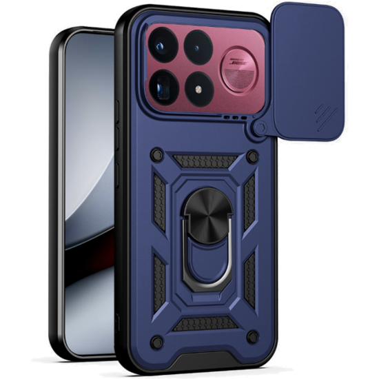 Θήκη Xiaomi Poco F9 Ultra Techsuit CamShield Ανθεκτική με Κάλυμμα για την Κάμερα & Μεταλλικό Ring Holder - Blue (5949419385511)