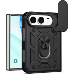 Θήκη iPhone Duo Techsuit CamShield Ανθεκτική με Κάλυμμα για την Κάμερα & Μεταλλικό Ring Holder - Black (5949419389205)