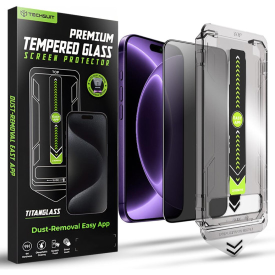 Tempered Glass iPhone 18 Pro Techsuit Privacy TitanGlass Full Cover Full Face Αντιχαρακτικό Γυαλί Προστασίας Απορρήτου Οθόνης - Privacy (5949419382480)