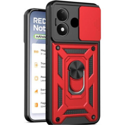 Θήκη Xiaomi Redmi Note 17 Bodycell Armor Slide Ανθεκτική με Κάλυμμα για την Κάμερα & Μεταλλικό Ring Holder - Red (5206015087790)