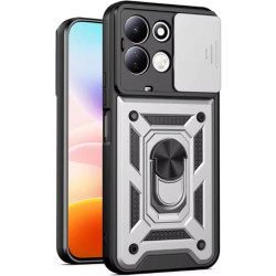 Θήκη Xiaomi Redmi 17 Bodycell Armor Slide Ανθεκτική με Κάλυμμα για την Κάμερα & Μεταλλικό Ring Holder - Silver (5206015087929)