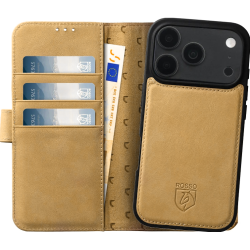 Θήκη iPhone 18 Pro Max Rosso Elite Δερμάτινο Πορτοφόλι με MagSafe - Light Brown (8719246609039)