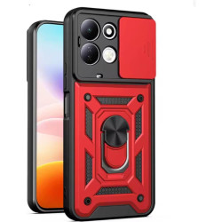 Θήκη Xiaomi Redmi 17 Bodycell Armor Slide Ανθεκτική με Κάλυμμα για την Κάμερα & Μεταλλικό Ring Holder - Red (5206015087912)