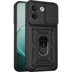 Θήκη Xiaomi Redmi Note 17 Pro Max Bodycell Armor Slide Ανθεκτική με Κάλυμμα για την Κάμερα & Μεταλλικό Ring Holder - Black (5206015087875)