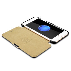 iCarer Vintage Series Side-Open Δερμάτινη Θήκη Apple iPhone SE 2022 / 2020 / 8 / 7 - Black (RIP702BL)