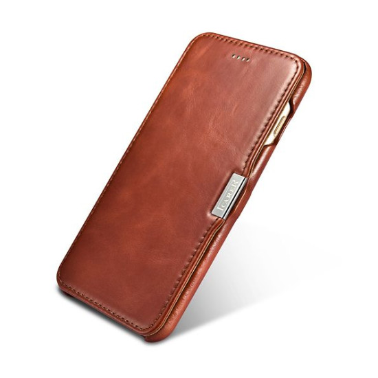 iCarer Vintage Series Side-Open Δερμάτινη Θήκη iPhone 8 Plus / iPhone 7 Plus - Brown