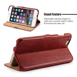 iCarer Vintage Series Side-Open Δερμάτινη Θήκη iPhone 6 Plus/6S Plus - Red (10062)
