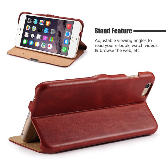 iCarer Vintage Series Side-Open Δερμάτινη Θήκη iPhone 6 Plus/6S Plus - Red (10062)