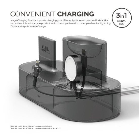 Elago Charging Hub για iPhone / Airpods / Apple Watch - Black (EST-TRIO-BK)